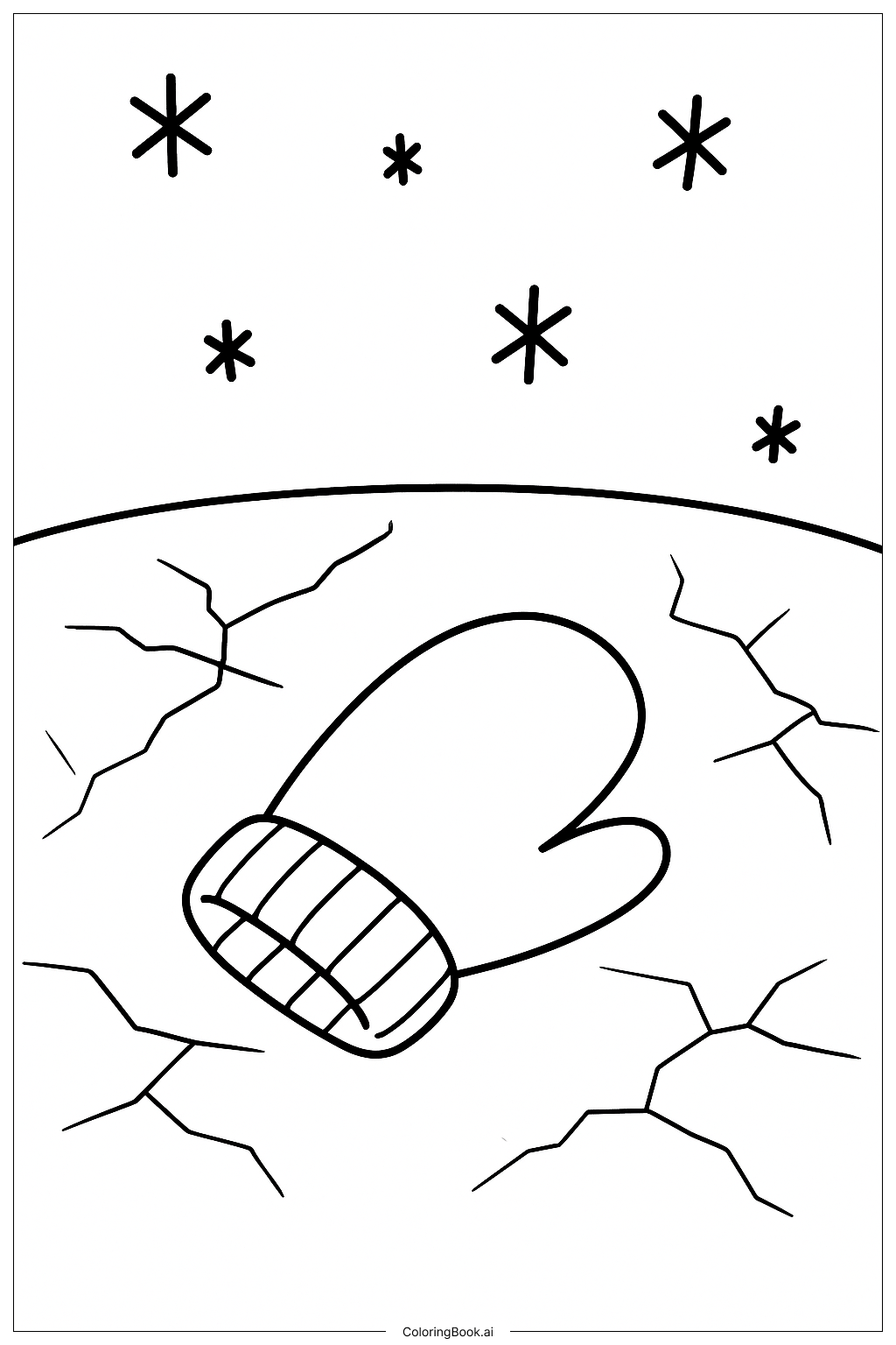 Mitten On Icy Pond Coloring Page