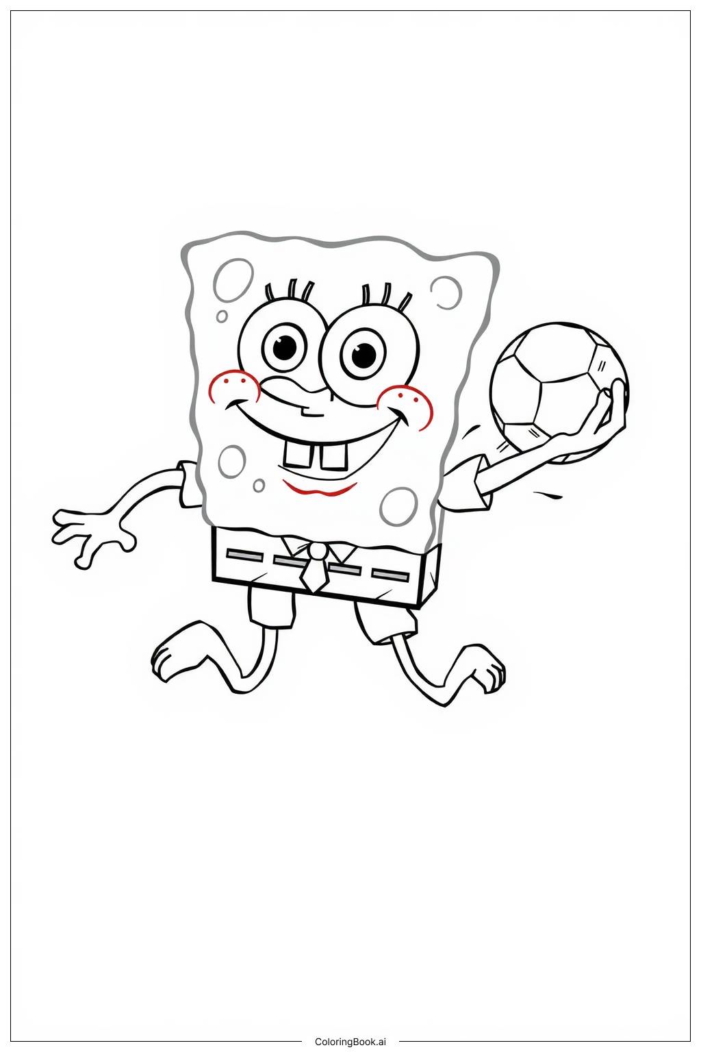  Página para colorir de Celebração do Jogo de Futebol do Spongebob 