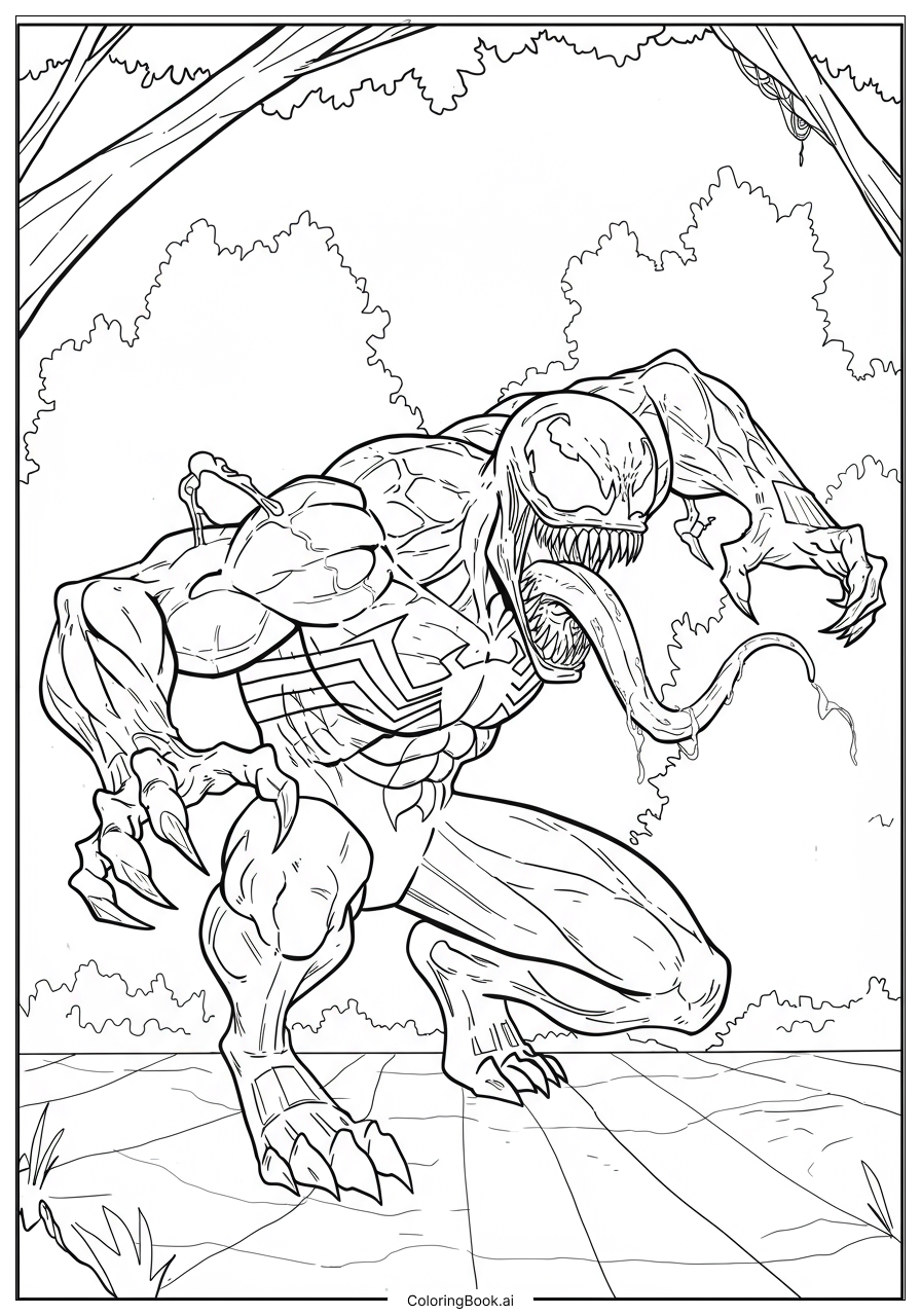  venom's Tongue Lashing Dynamically Coloring Page 