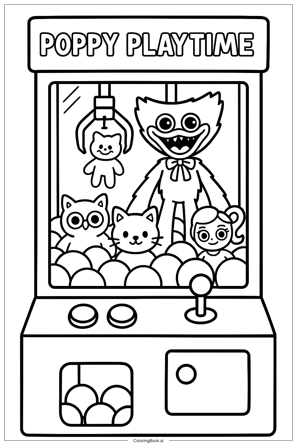  Poppy Playtime Giant Claw Machine Prize Coloring Page 