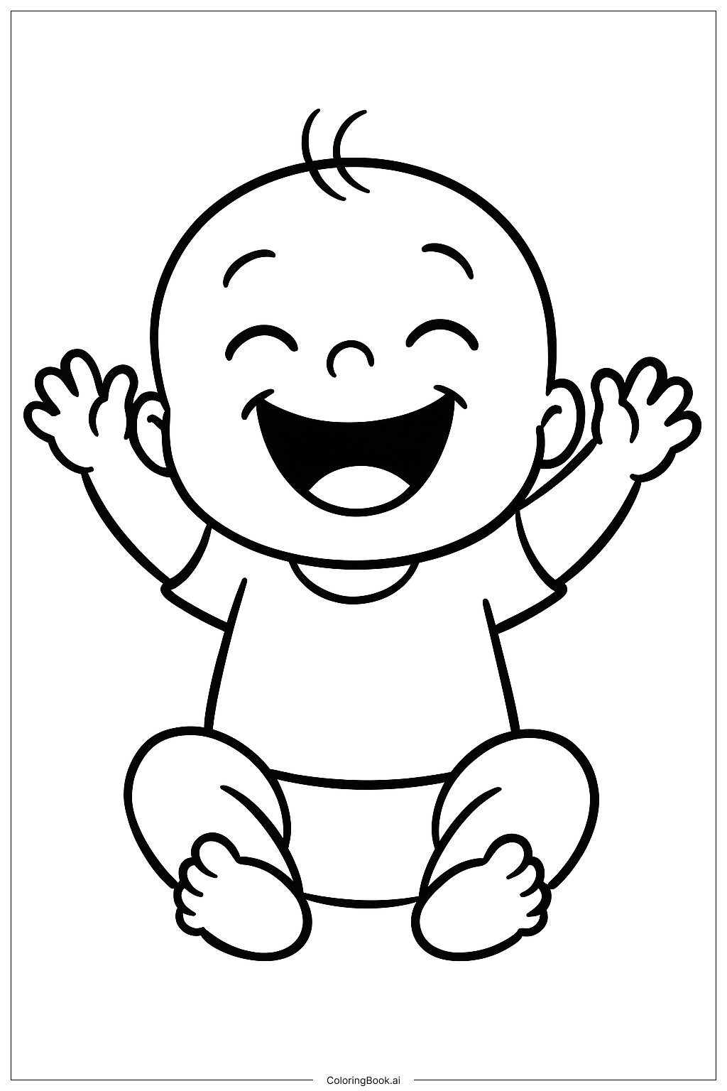  Baby Laughing Out Loud Coloring Page 