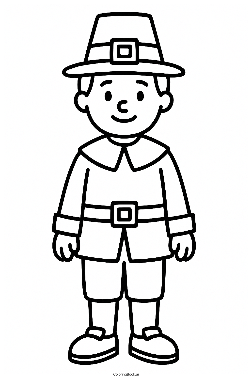  서 있는 순례자 남자 색칠공부 페이지 