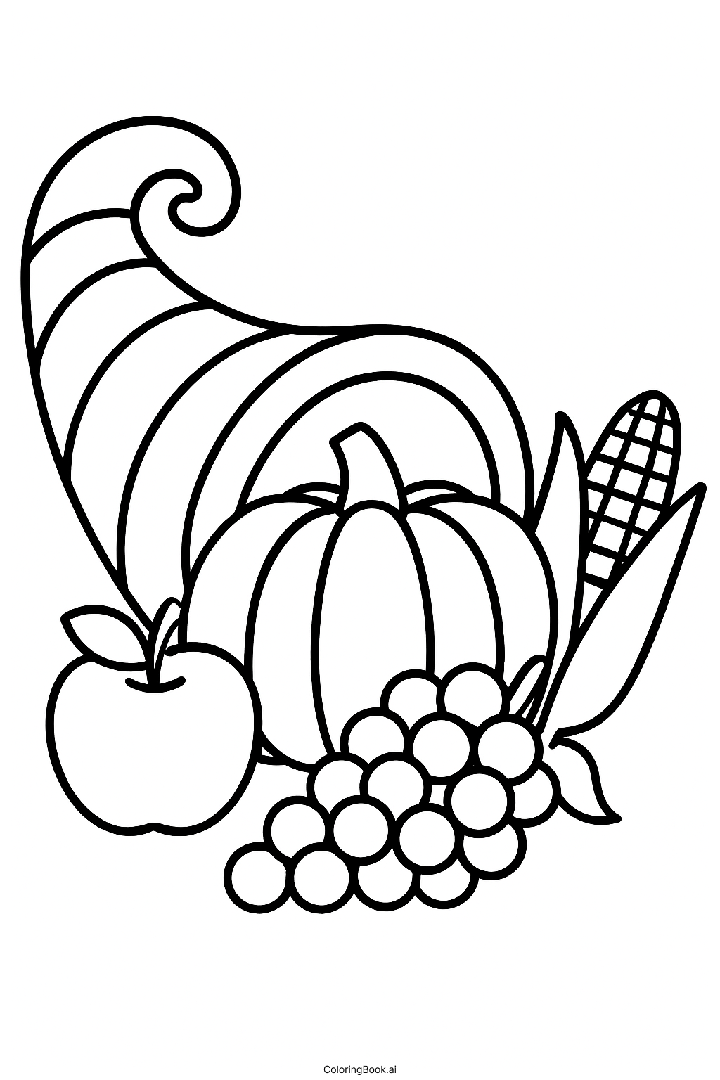  Trang tô màu Basic Horn Of Plenty Cornucopia 