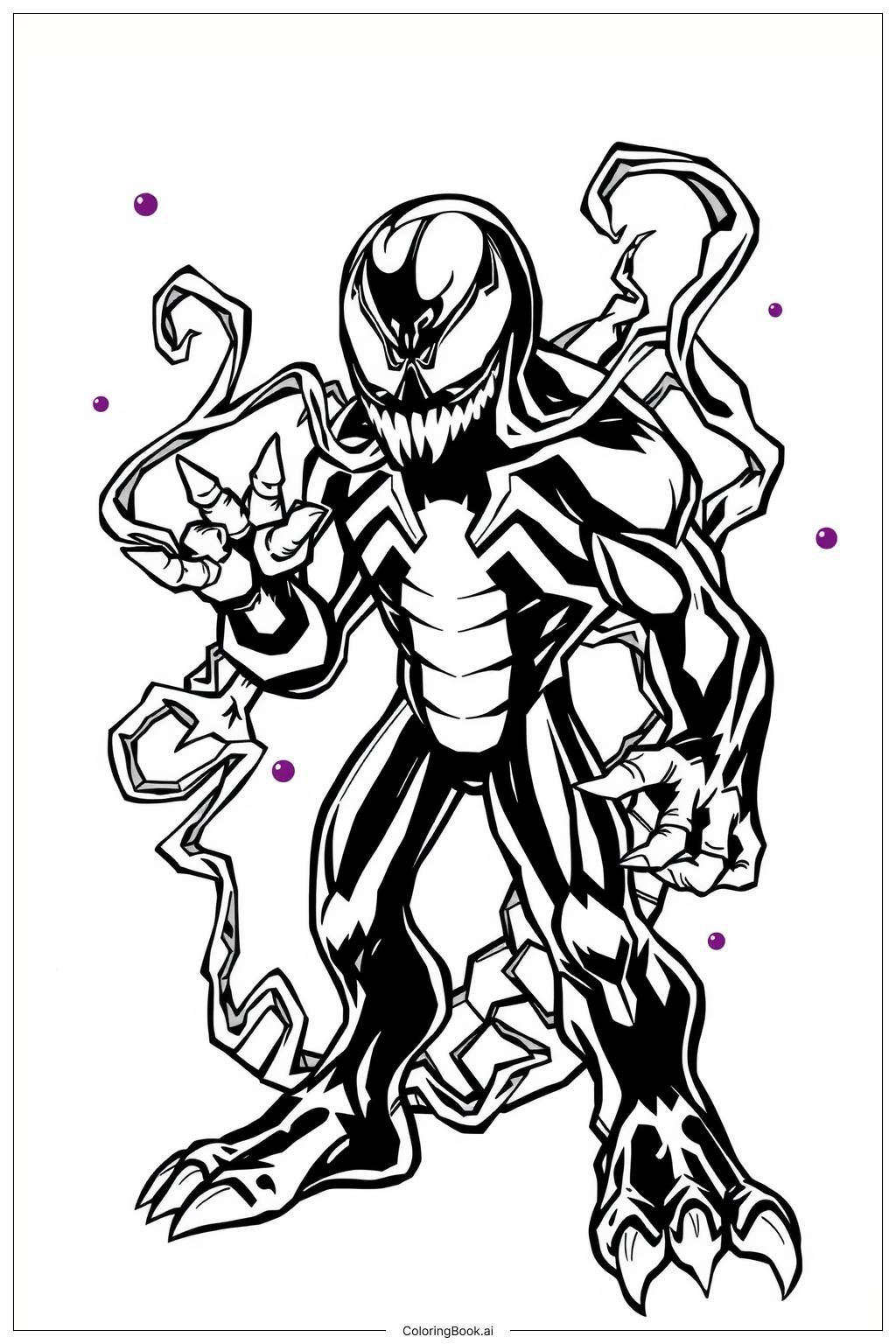  Page de coloriage transformation du symbiote Venom 