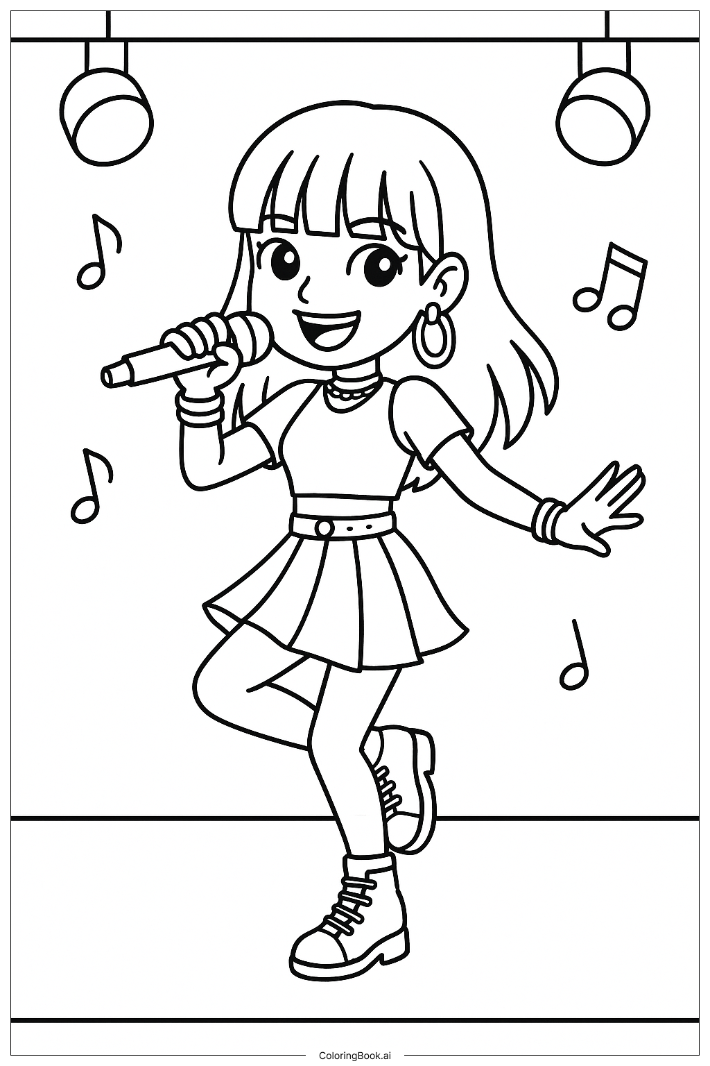  Blackpink Lisa Rapping On Stage Coloring Page 