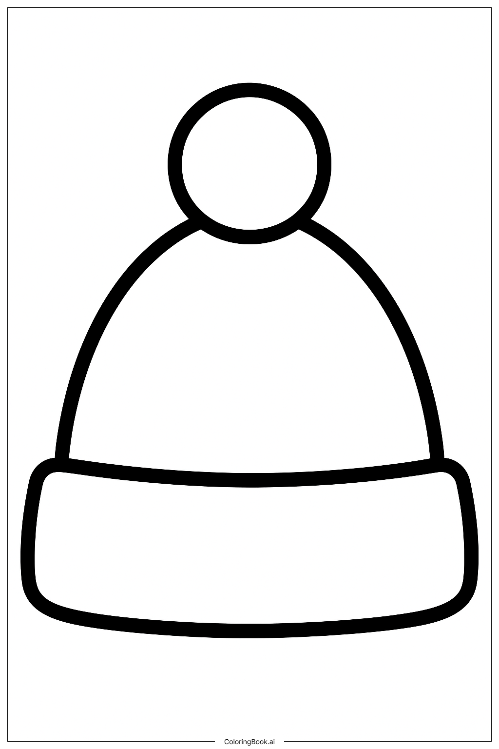 Página para colorear de Gorro Rojo de Invierno