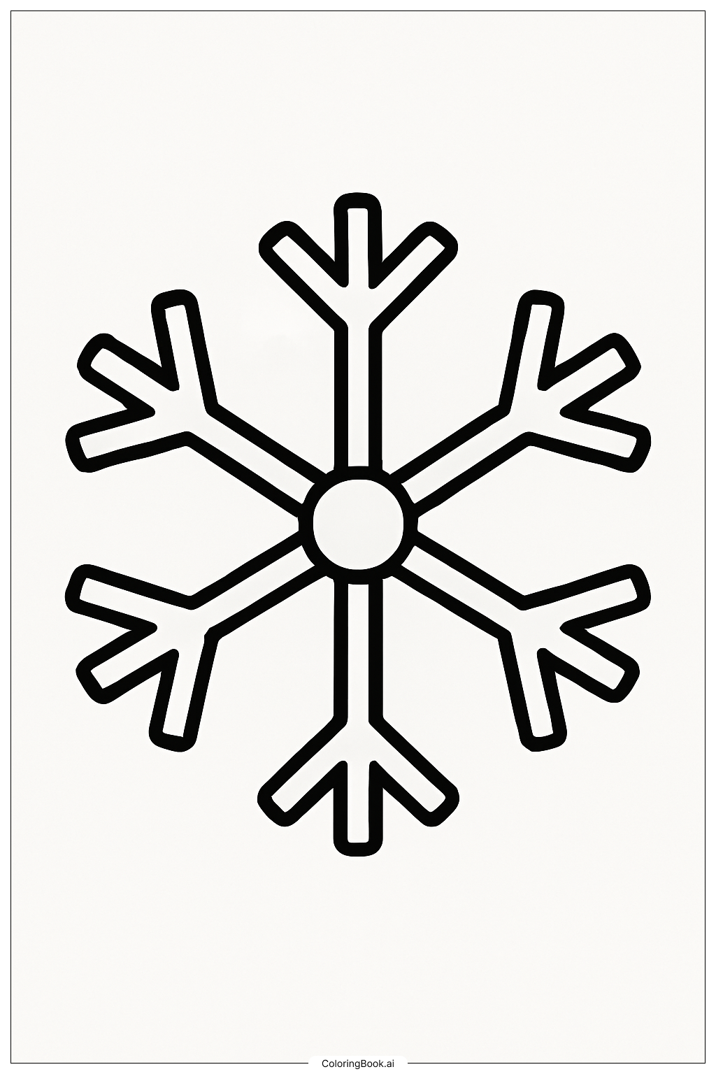  A Single Big Snowflake Coloring Page 
