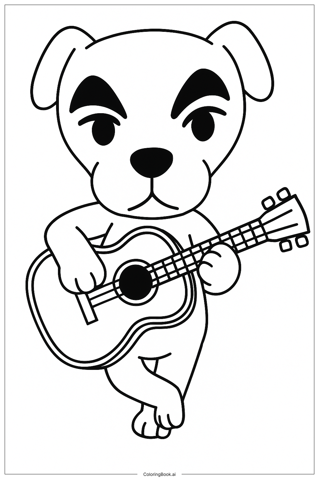  Animal Crossing Charakter K.K. Slider's Gitarre Ausmalseite 