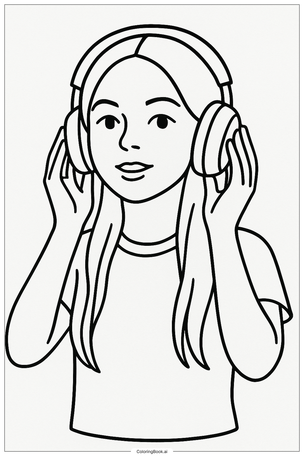  Olivia Rodrigo With Big Headphones Coloring Page 