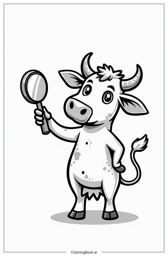  Cow makeup party with mirrors and poses Coloring Page 