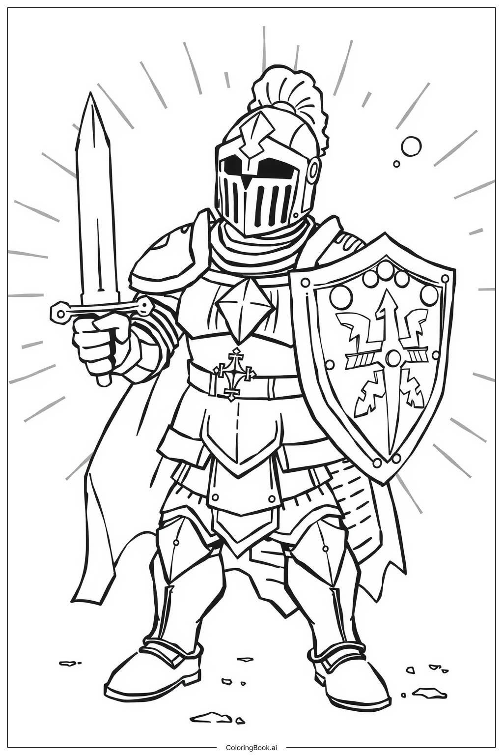  Page de coloriage La légende de la rédemption du chevalier noir 