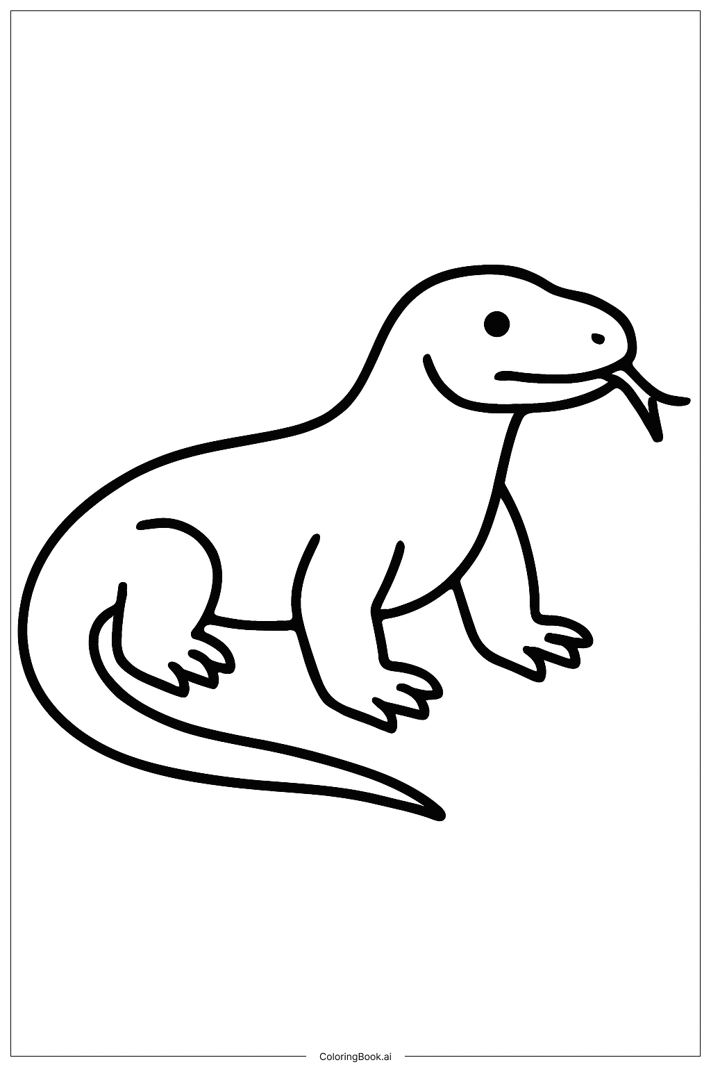  Komodowaran in einem einfachen Wald Ausmalseite 