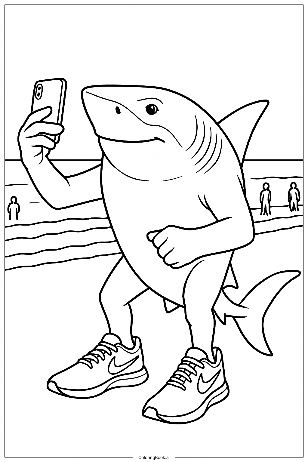  Tralalero Tralala Taking Pictures Coloring Page 