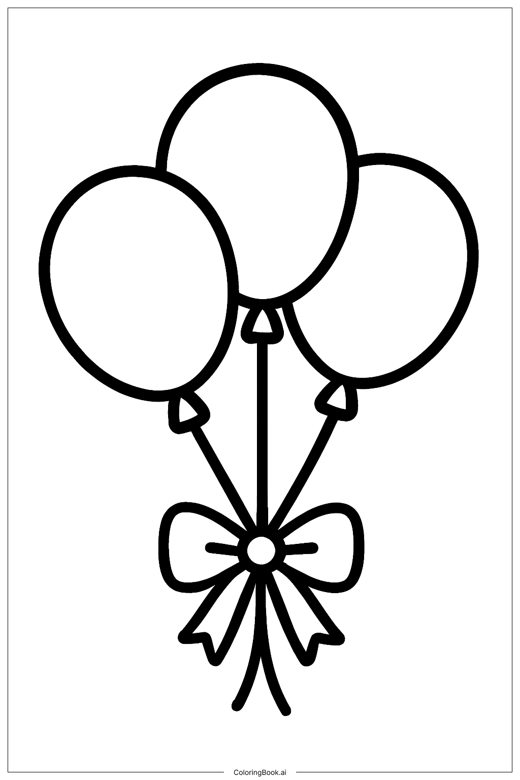  美国国庆节气球花束填色页 