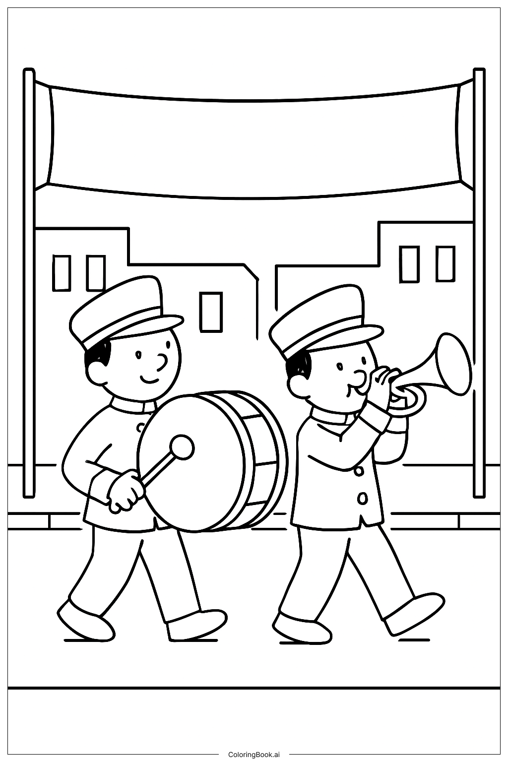  独立日乐队演奏填色页 