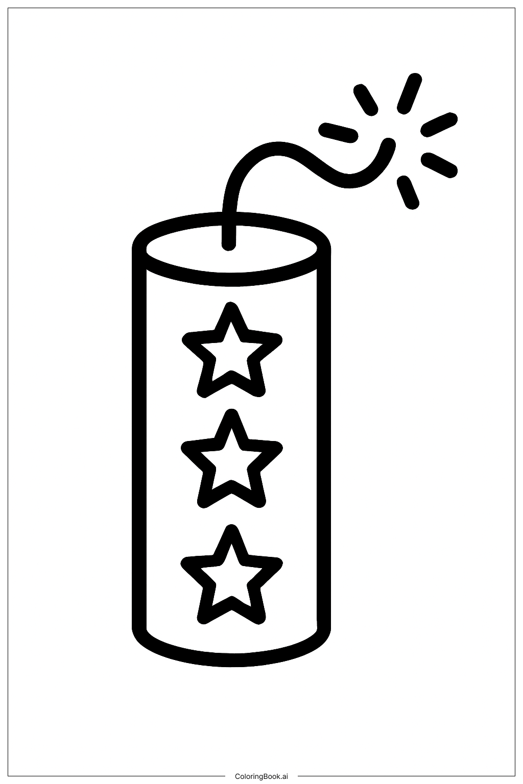  7月4日鞭炮填色页 