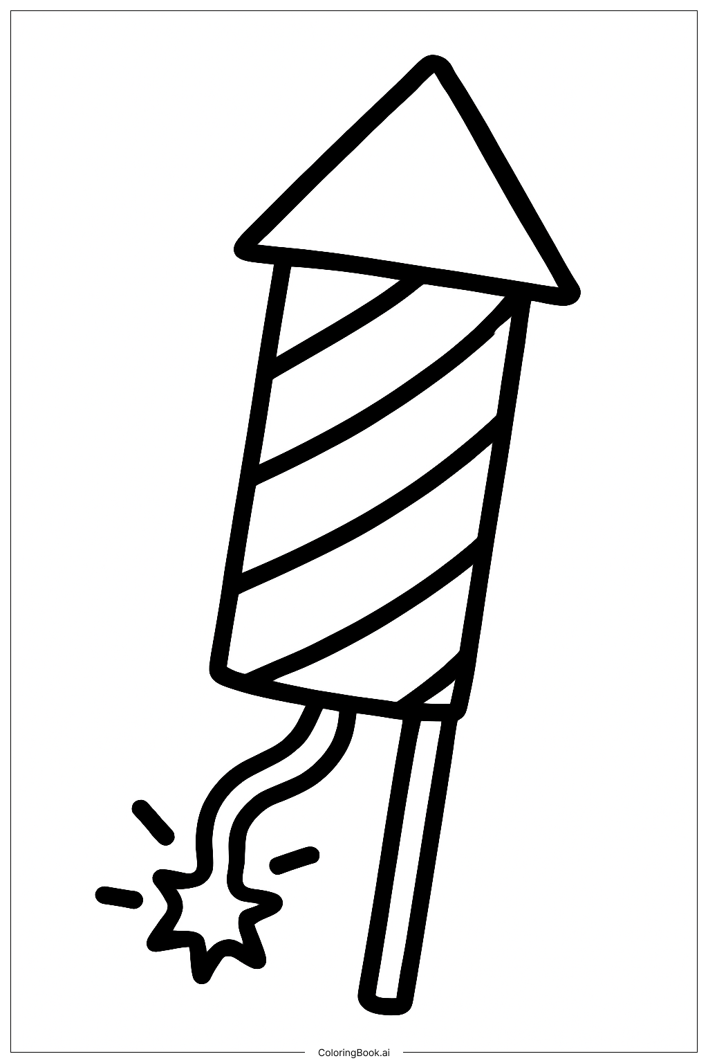 独立日焰火火箭填色页 