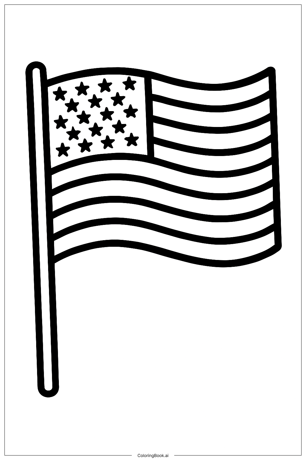  Página para colorear de Bandera del 4 de Julio 