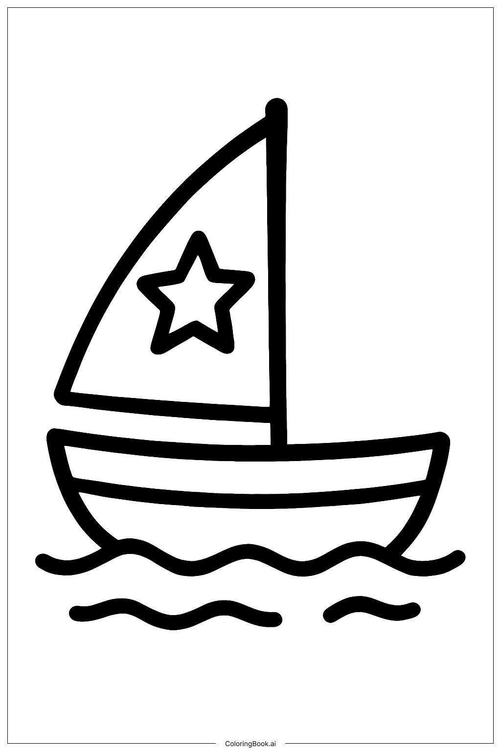  Página para colorear de Velero del 4 de Julio 