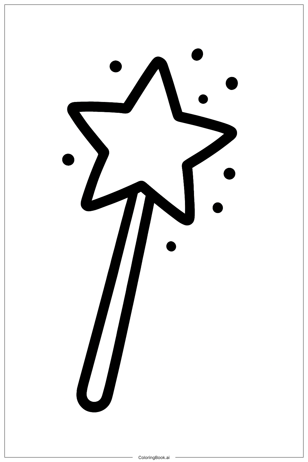  七月四日星星魔杖填色页 