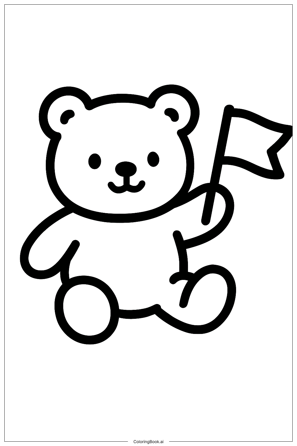  独立日小熊填色页 