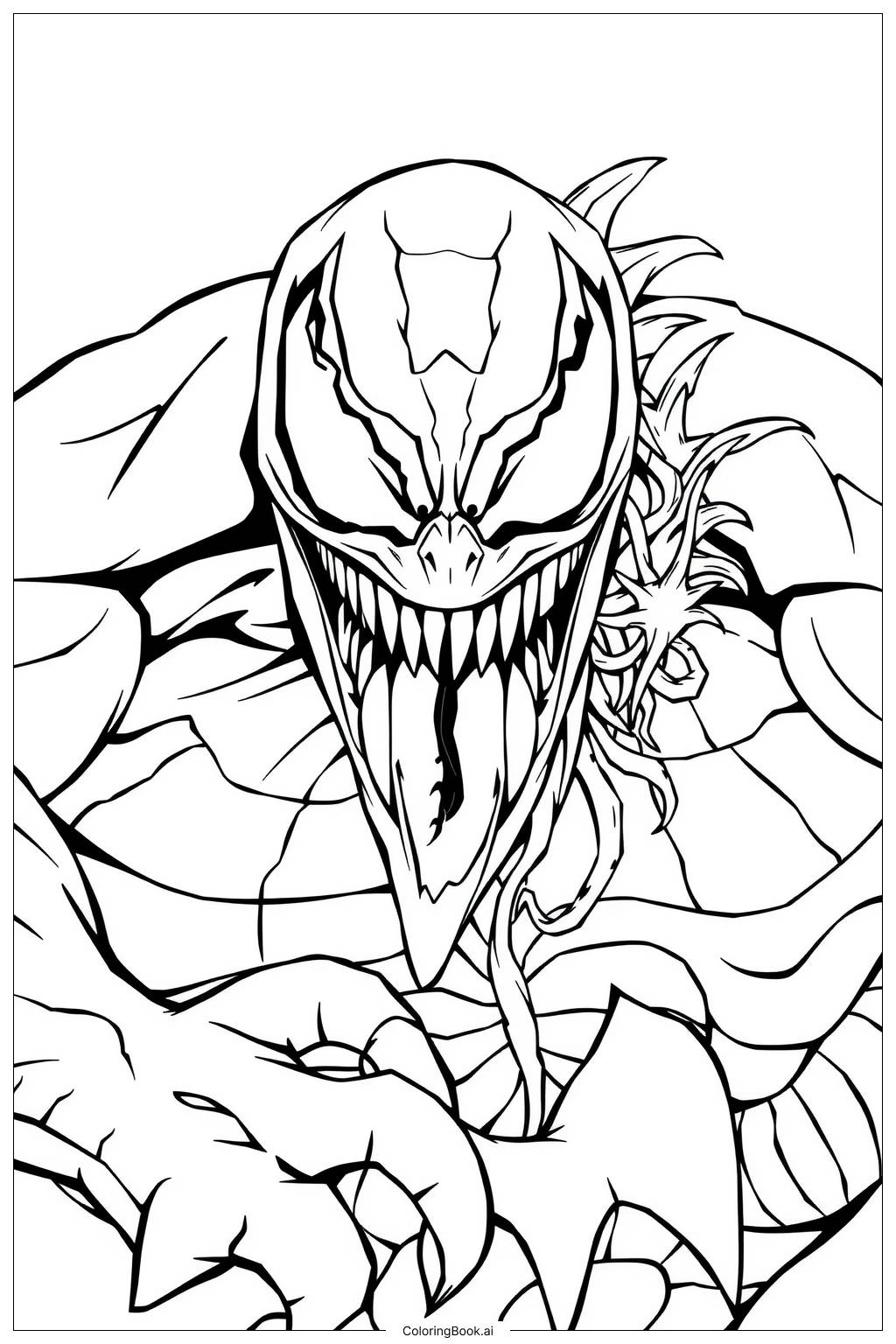  Página para colorear de venom carnage batalla definitiva 