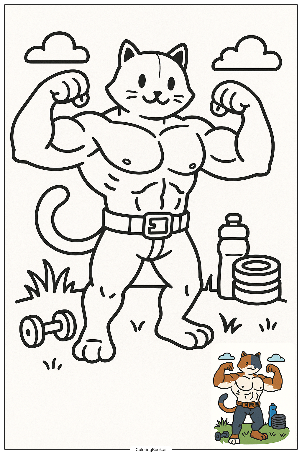  Fortnite Meowscles Flexing Muscles Ausmalseite 