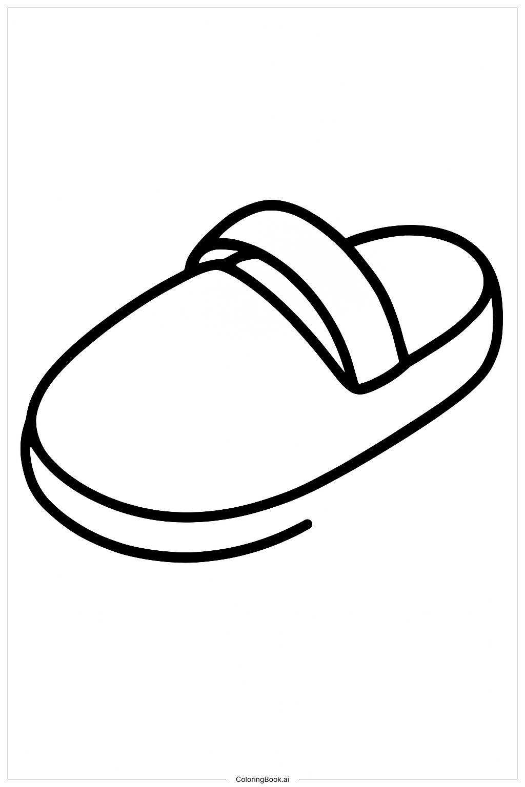  A Single Cozy Slipper Coloring Page 