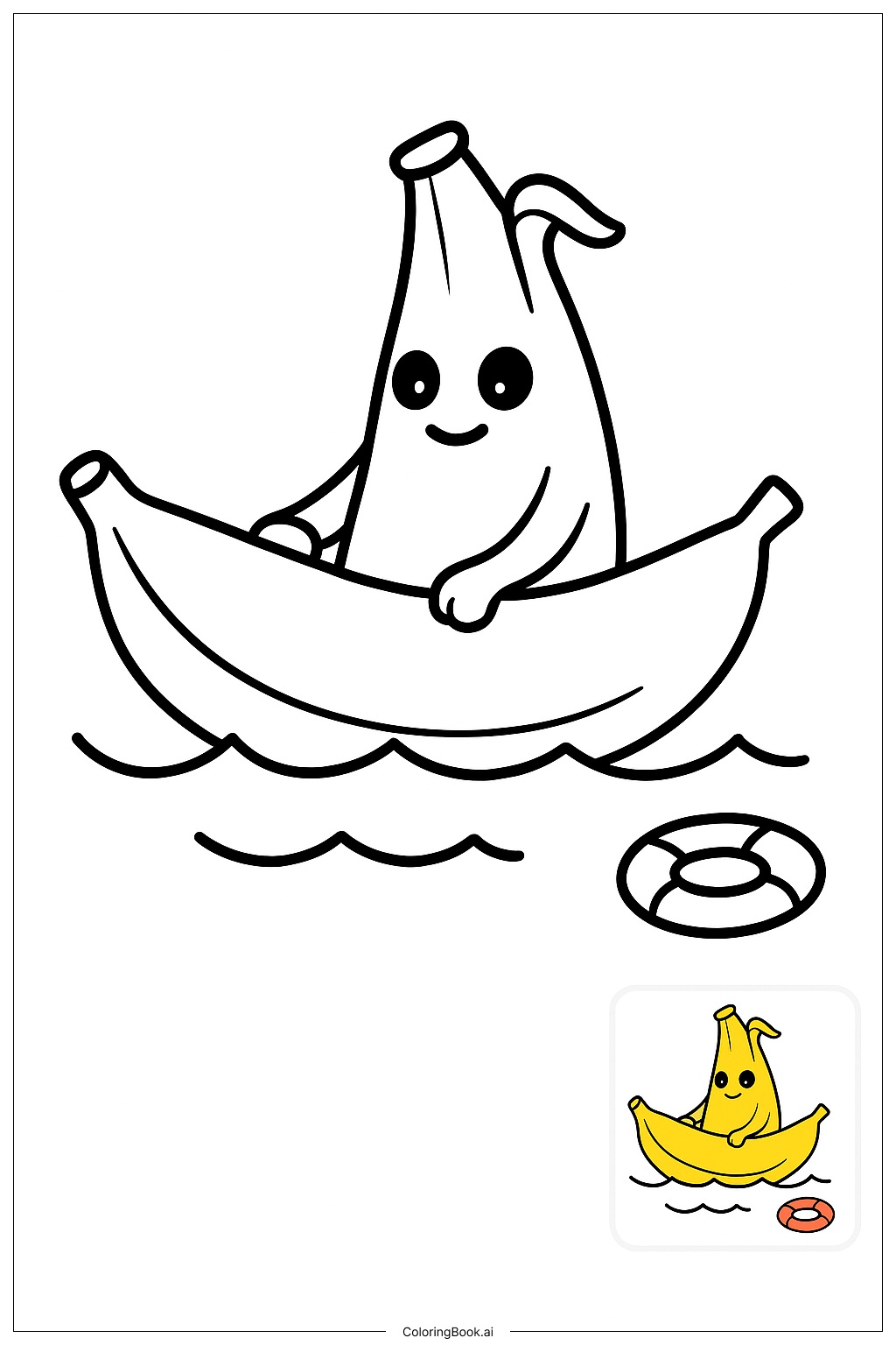  Página para colorir de Fortnite Peely Andando de Banana Boat 