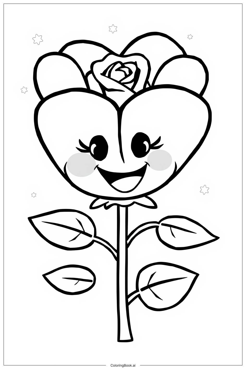 Valentinsrose Geschenk 20 Ausmalbild Kostenloses PDF & PNG zum ...