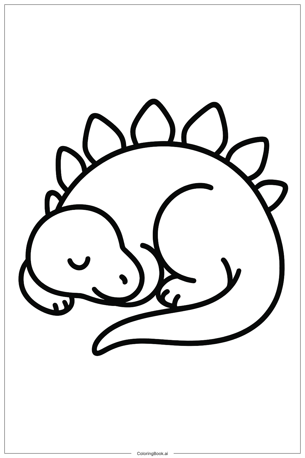 Schlafender Stegosaurus Ausmalseite