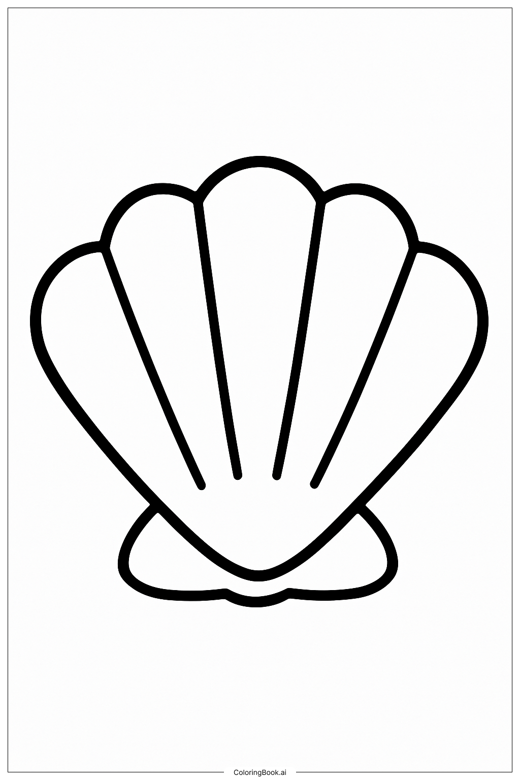  A Simple Ocean Shell Coloring Page 