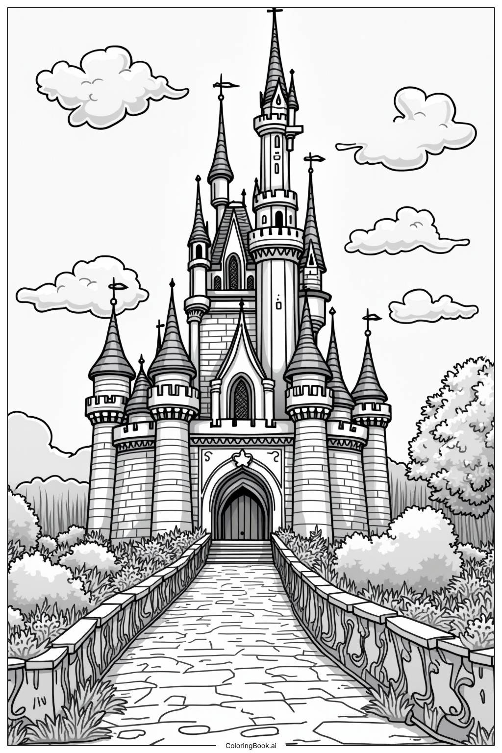  Princess Castle Tower Coloring Page 