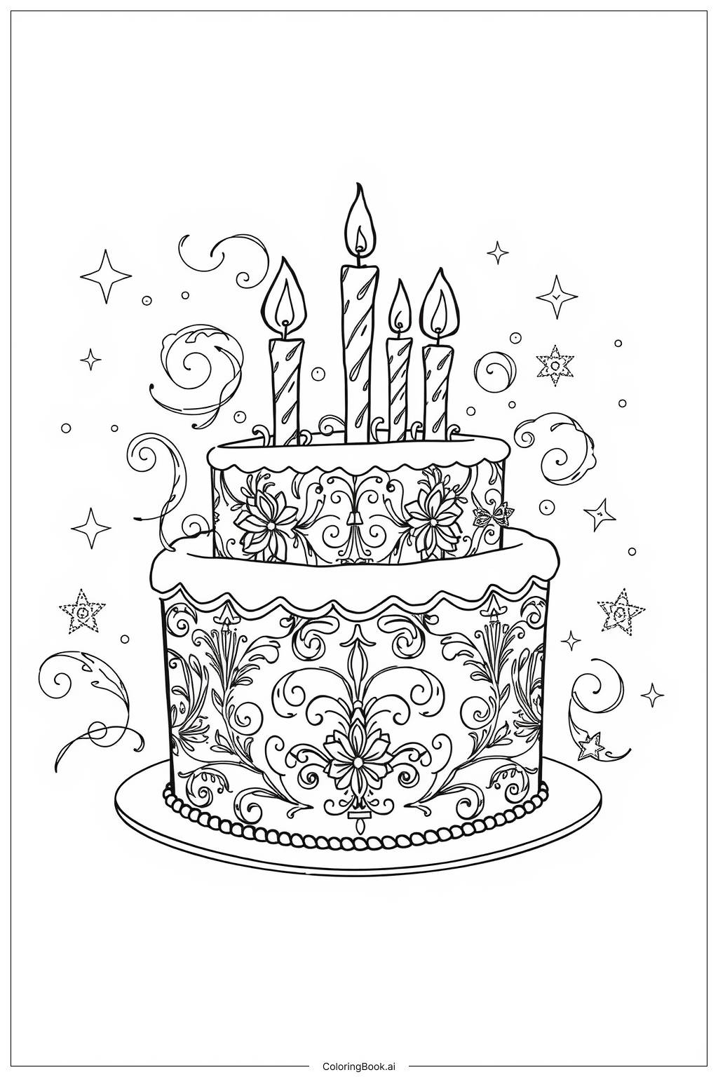  Making Birthday Wishes Coloring Page 