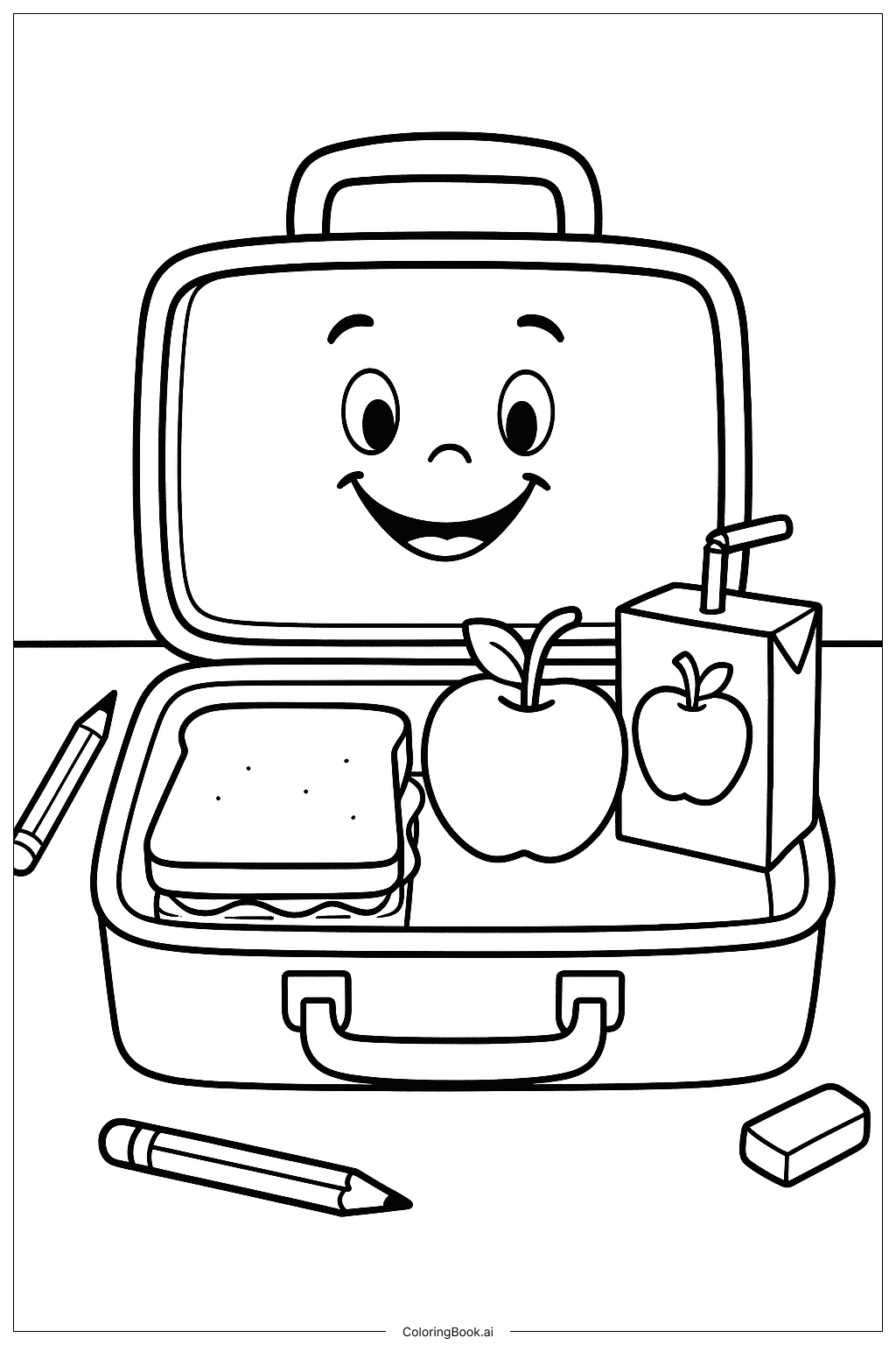  Page de coloriage Préparer une Boîte à Lunch Amusante pour la Rentrée 