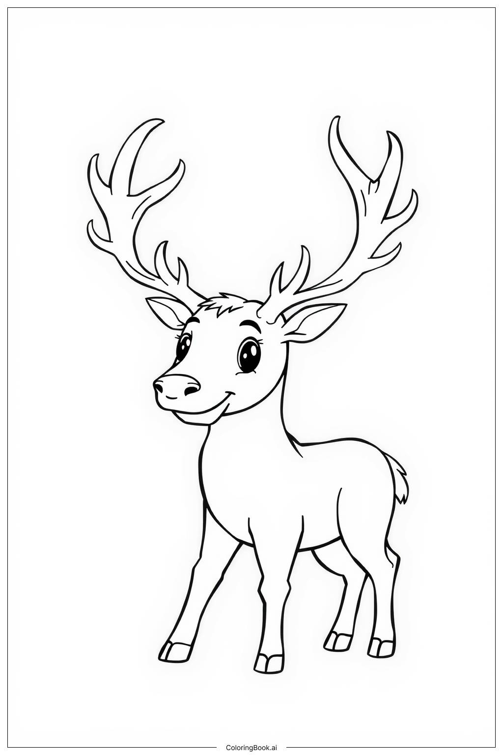  Whitetail Deer Buck Coloring Page 