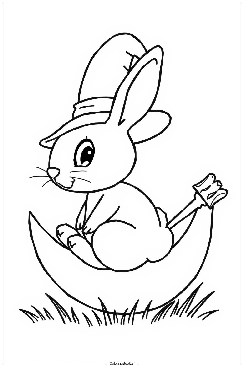  Halloween Bunny Moon Coloring Page 