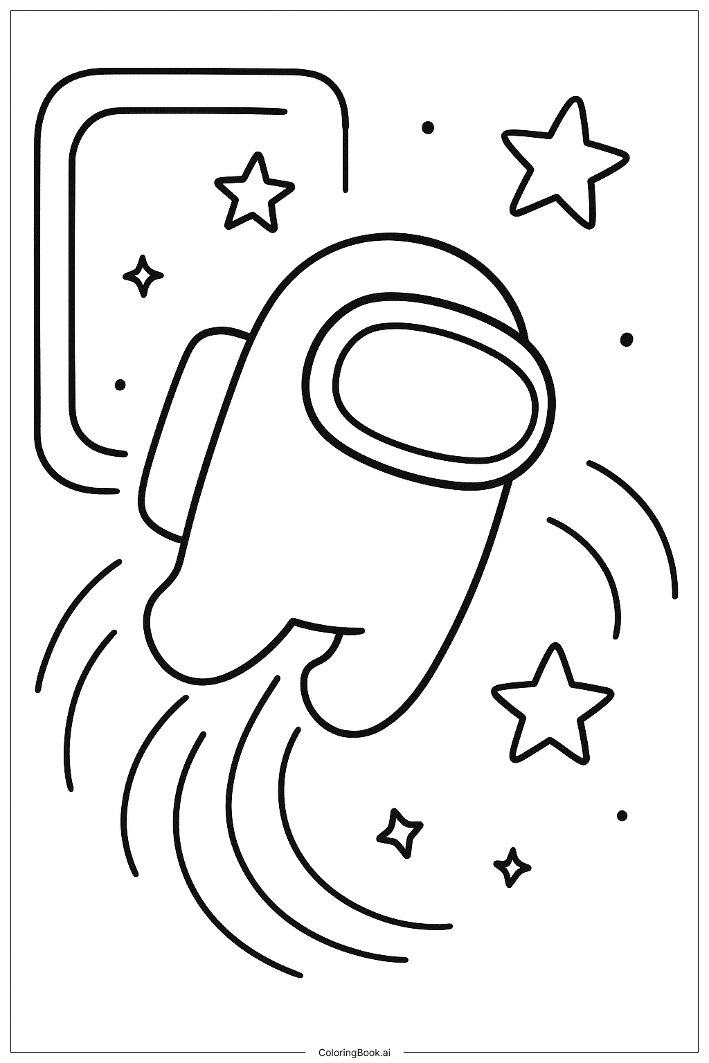  Among Us Crewmate Being Ejected Coloring Page 