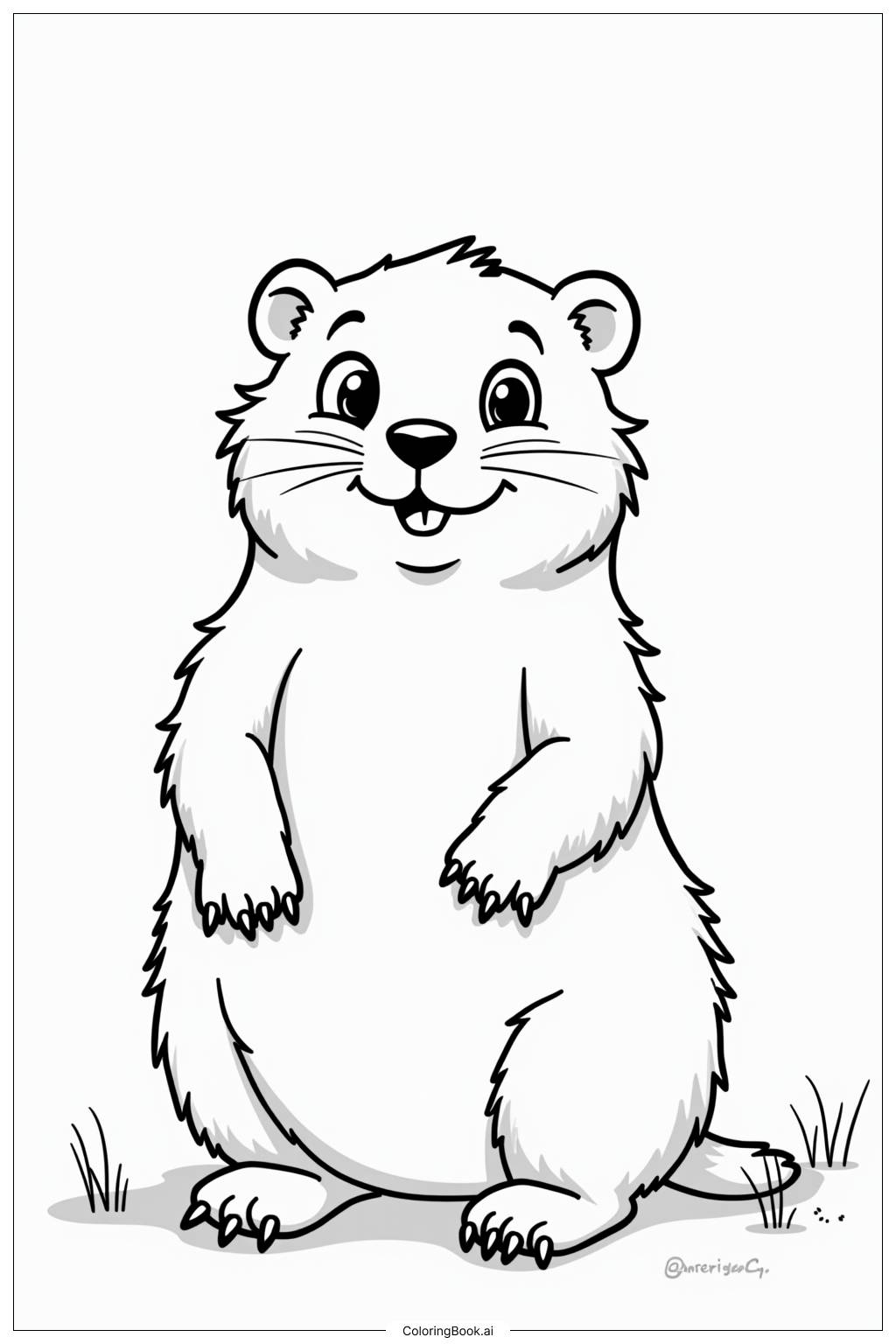  Ground Hog Predicting Spring on Ground Hog Day Coloring Page 