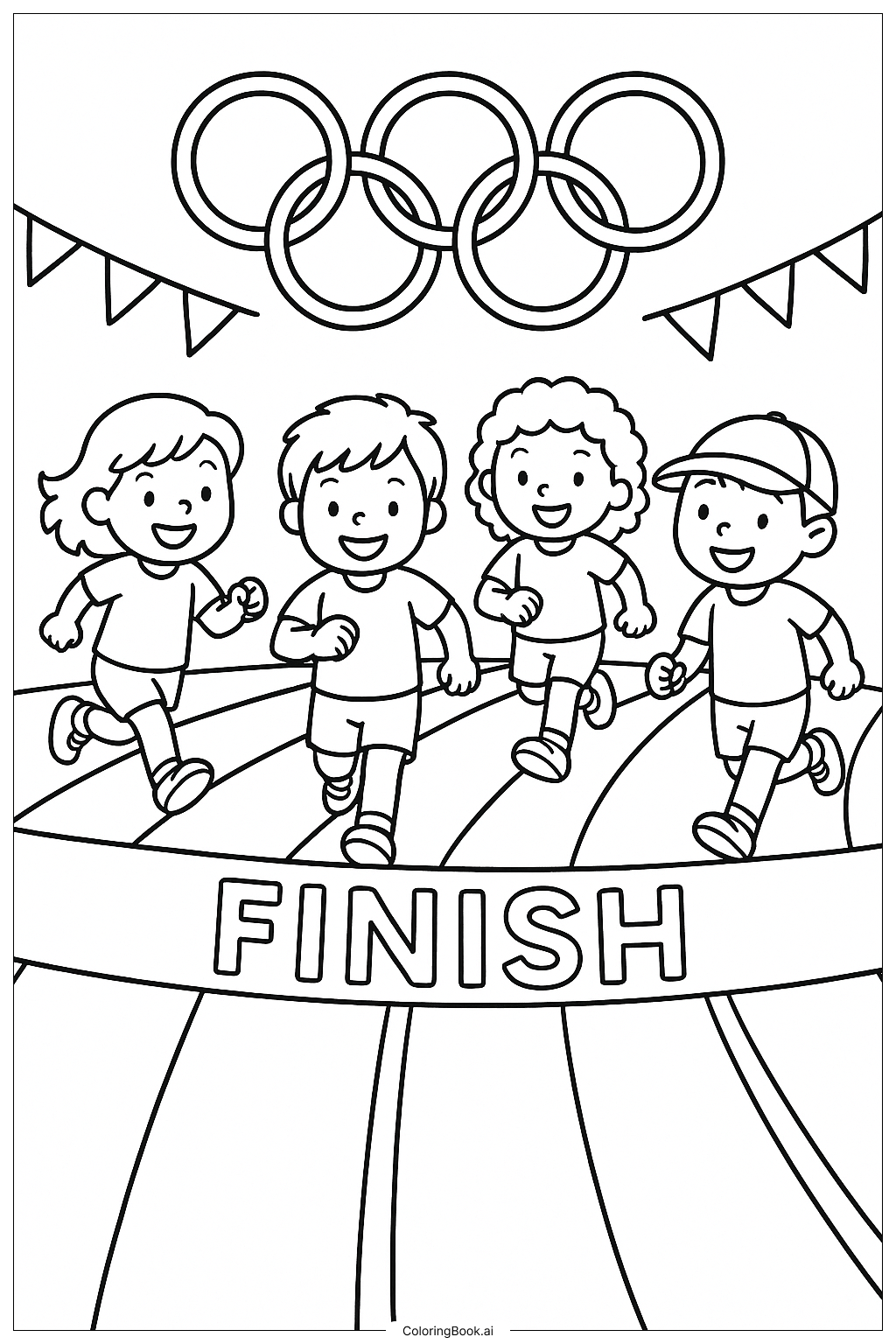 Olympics Track And Field Coloring Page Free PDF PNG Printable 