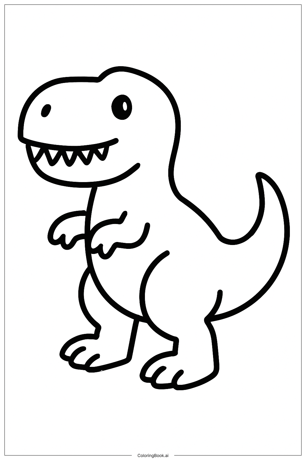  Página para colorir de Contorno Simples de T-Rex 