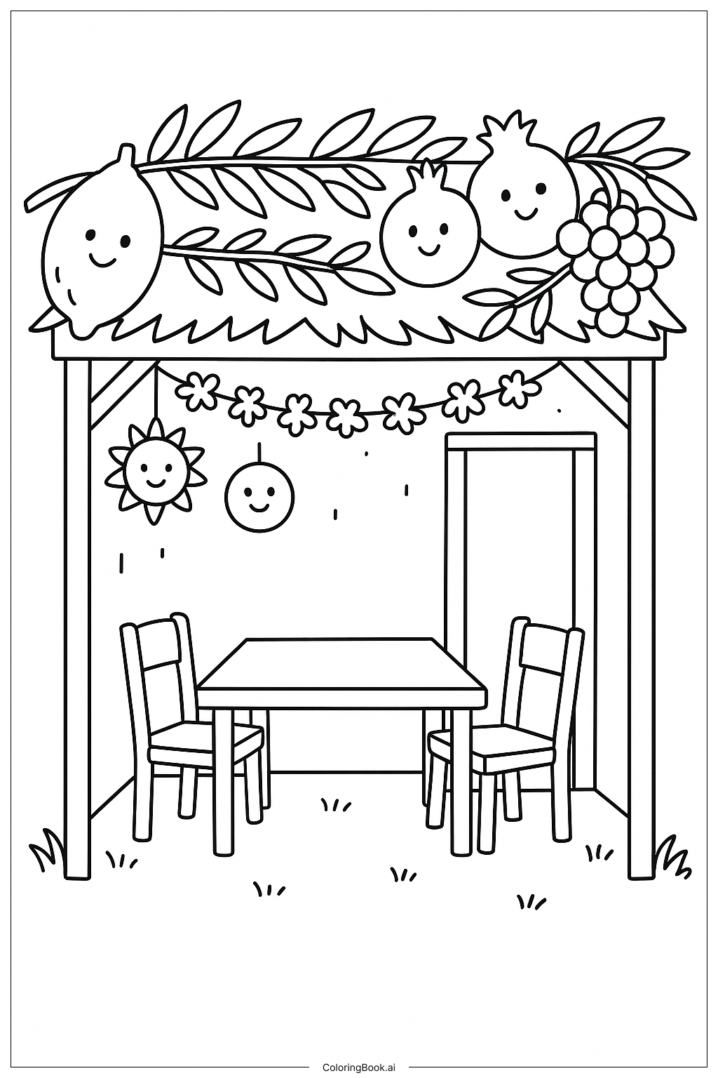  美しく飾られたスコットのスッカの塗り絵ページ 
