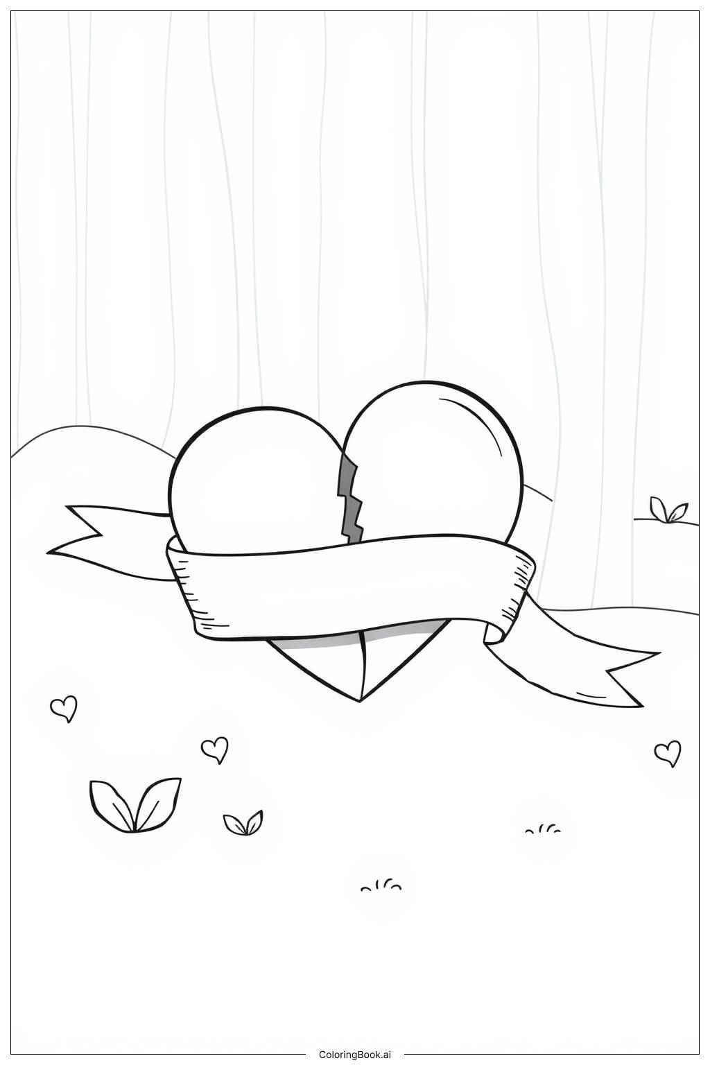  Broken Heart With Trust Message Coloring Page 