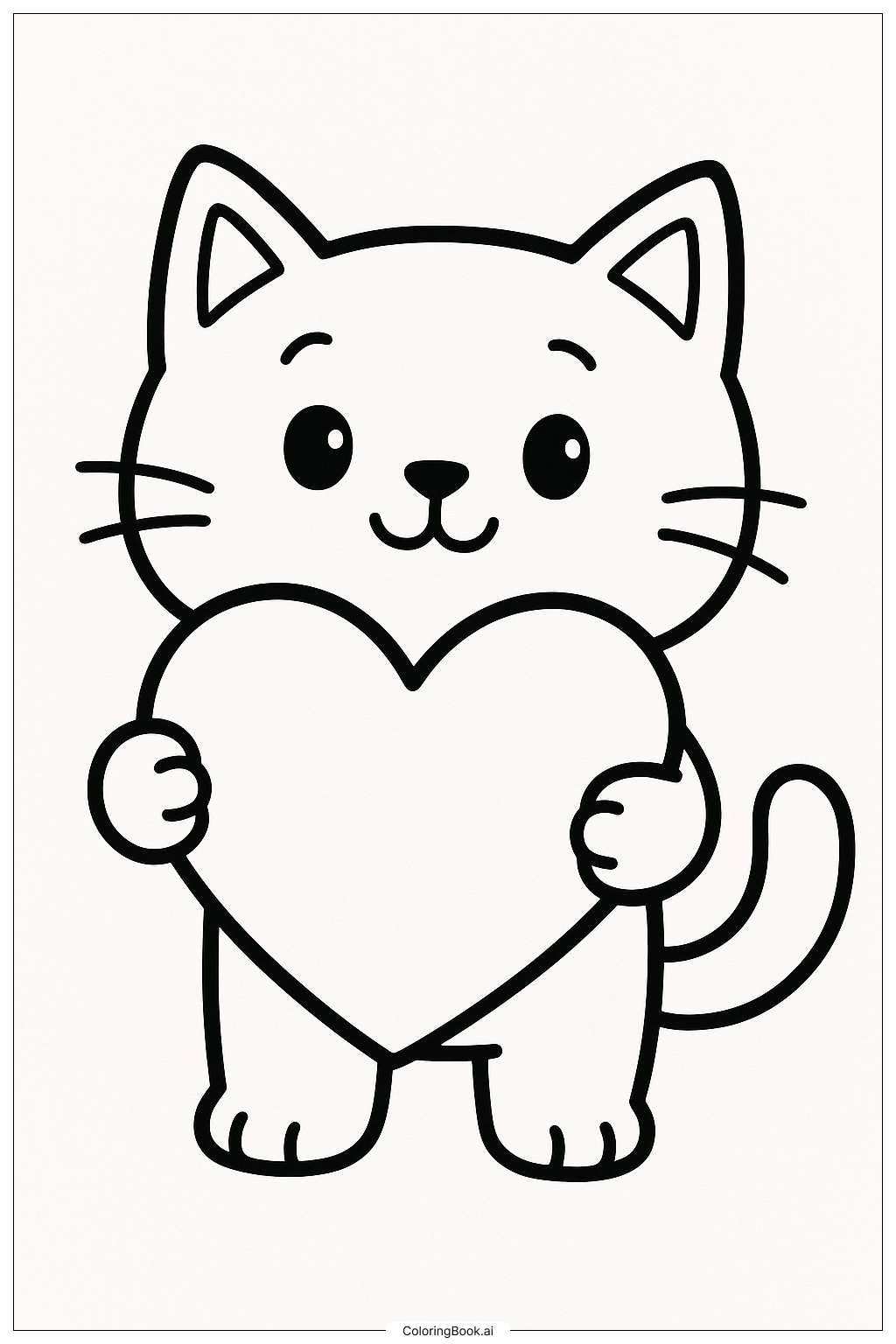  Gabby Cat With A Big Heart Coloring Page 