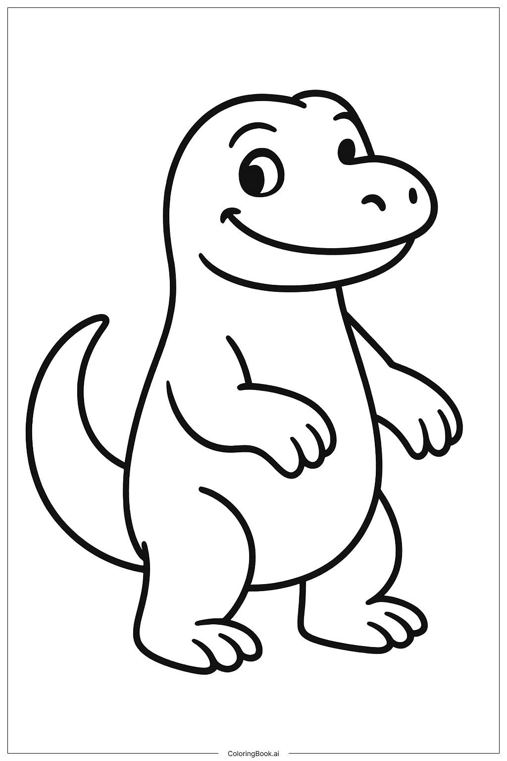  Freundliches Komodowaran-Maskottchen Ausmalseite 