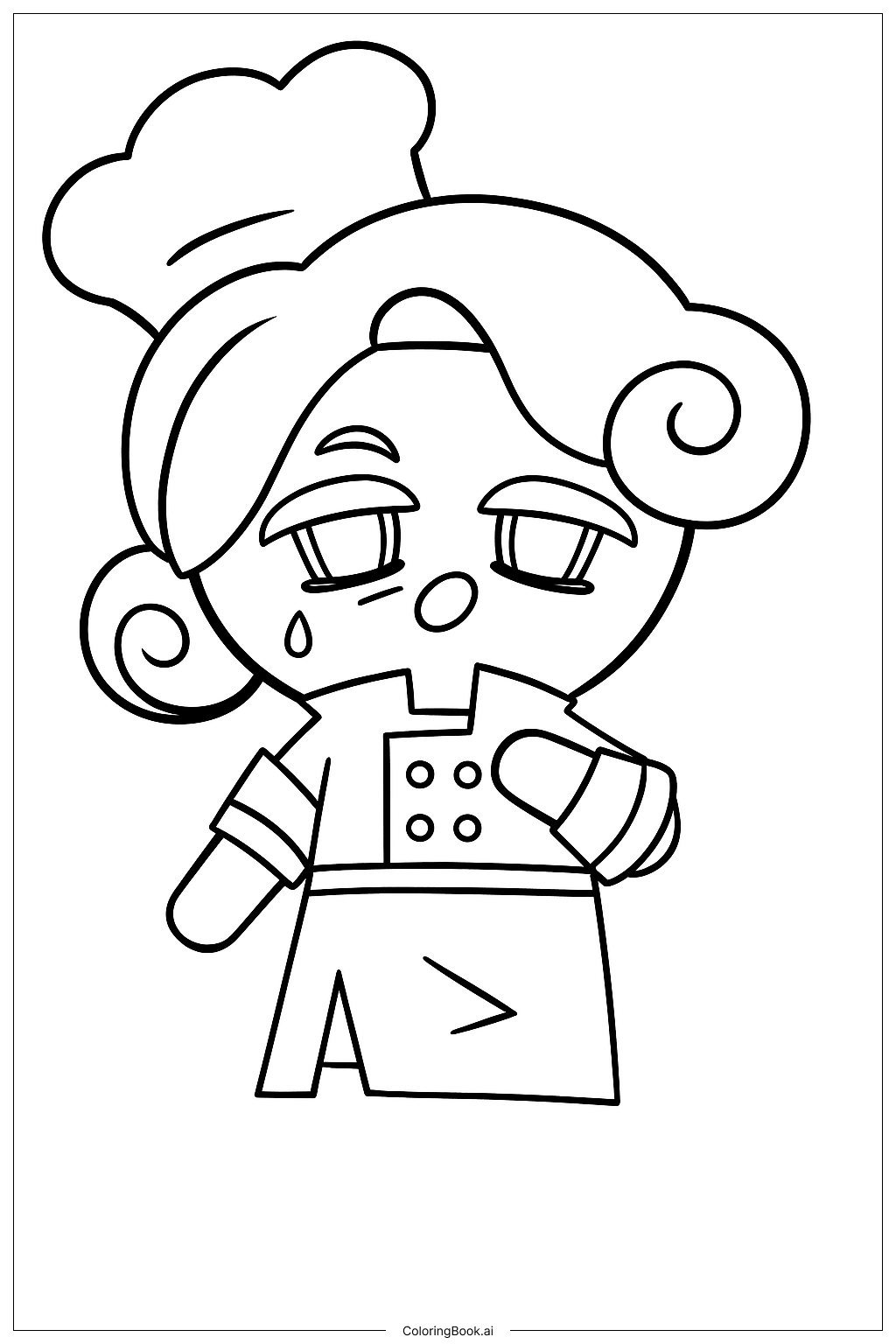  Página para colorear de Chef Cookie 