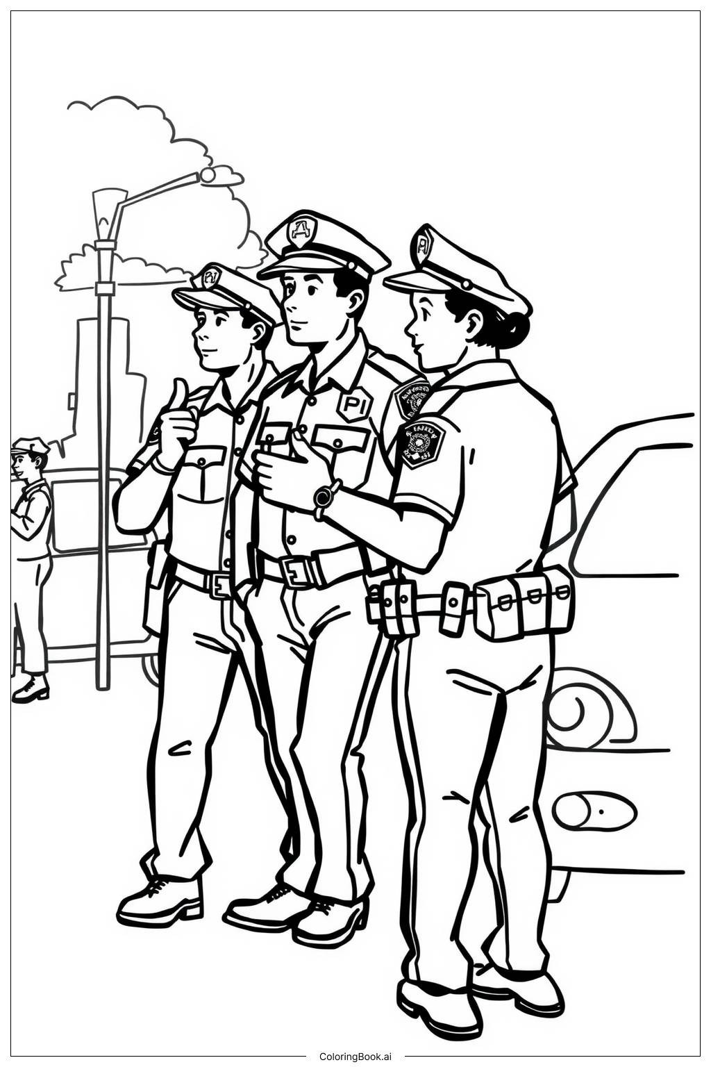  Police Response to a Big Event Coloring Page 