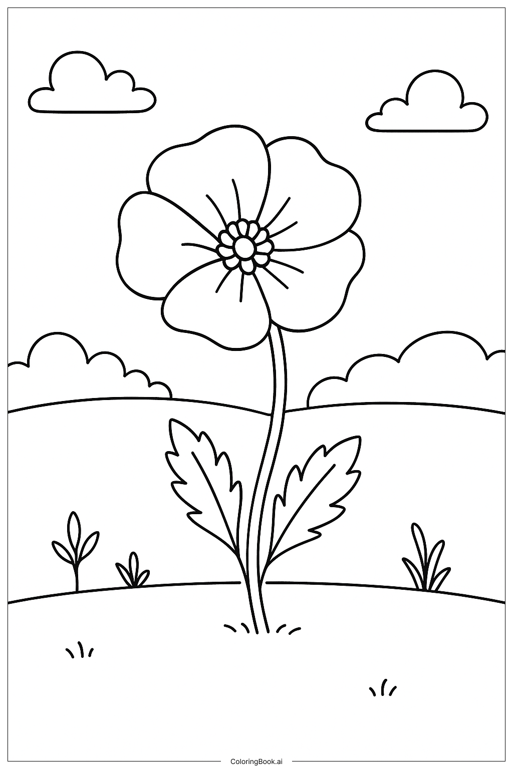  Trang tô màu Hoa Anh Túc Bay Trong Gió 