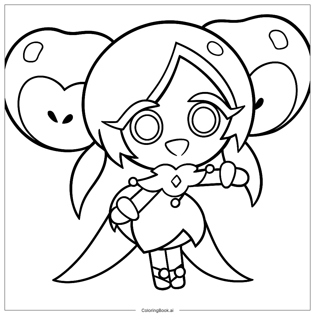  Apple Faerie Cookie Coloring Page 