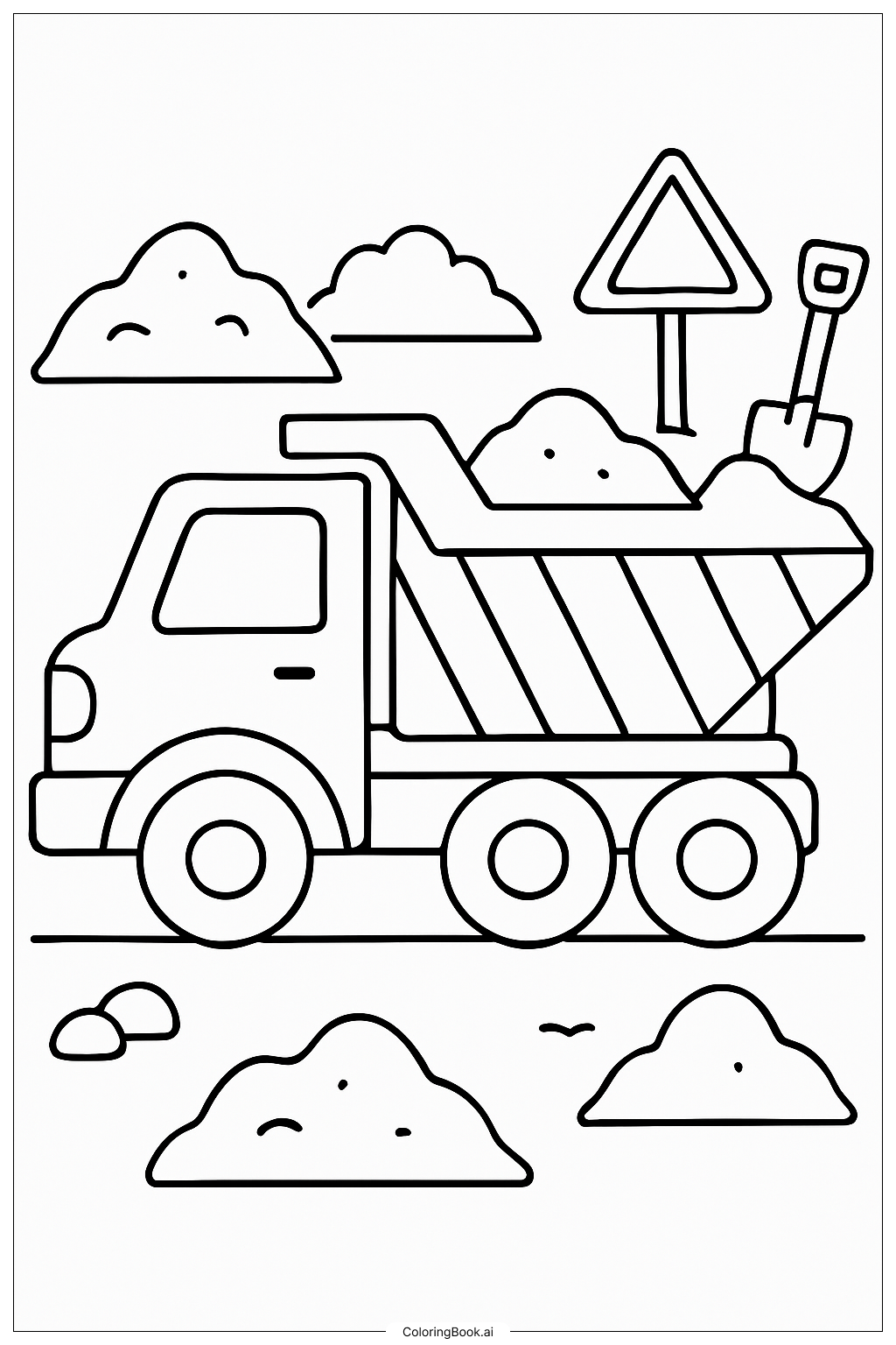 建筑工地上的自卸车